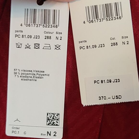 New MARC CAIN Women's (6) Red Herringbone Knit Side Zip Elastic Waist Pants $370 - Picture 10 of 10